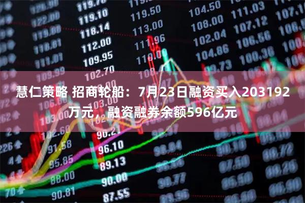慧仁策略 招商轮船：7月23日融资买入203192万元，融资融券余额596亿元