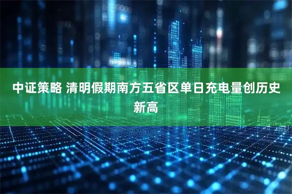 中证策略 清明假期南方五省区单日充电量创历史新高
