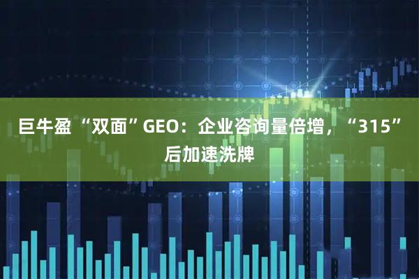 巨牛盈 “双面”GEO：企业咨询量倍增，“315”后加速洗牌