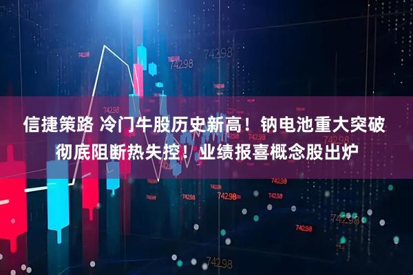 信捷策路 冷门牛股历史新高！钠电池重大突破 彻底阻断热失控！业绩报喜概念股出炉
